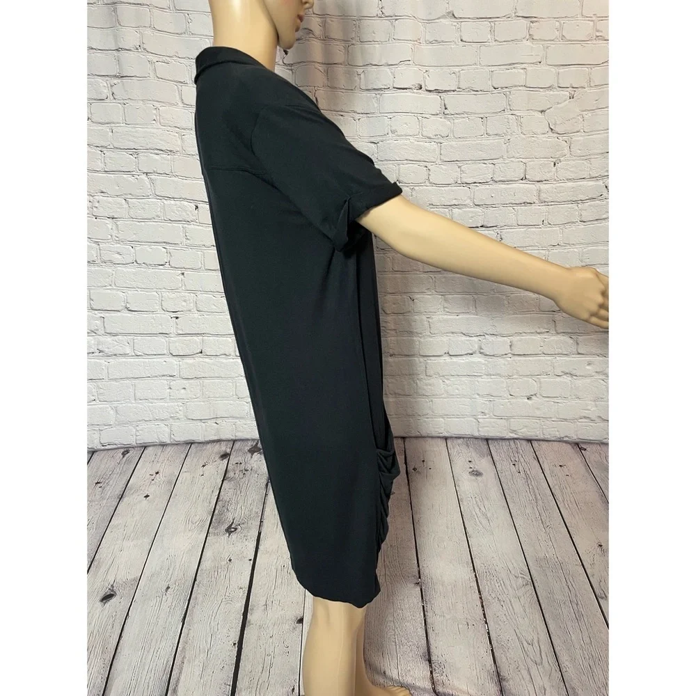 Theory Black Short Sleeve Jersey Shirt Dress Size M - Picture 4 of 9